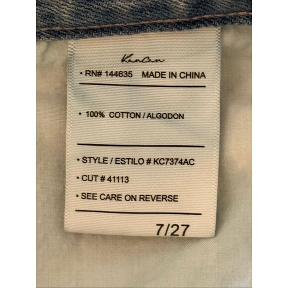 KanCan x Buckle 90's Distressed Boyfriend Jean In Acid Wash Blue Size 7/27 - Picture 9 of 10